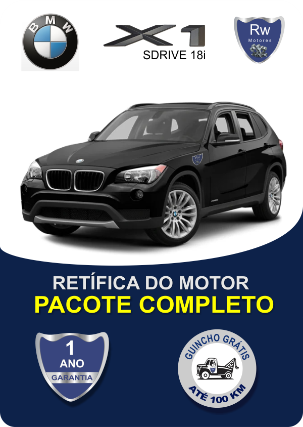 Retífica de Motor BMW X1 2.0 16V SDRIVE 18i Rw Motores Pacote Completo